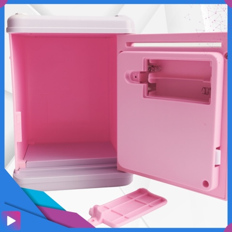 Sejf Skarbonka dla Dziewczynki na Kluczyk Dźwięki Melodie Zabawkowy Bankomat Różowy ASATO®