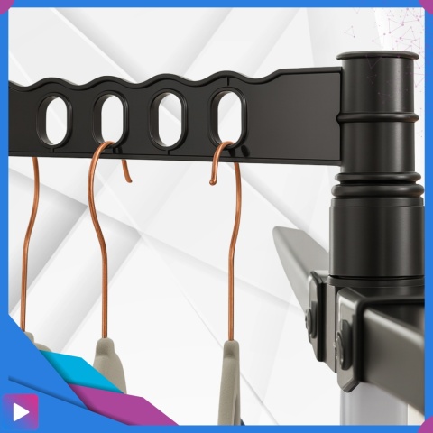 Suszarka na Pranie Pionowa Czarna Ogrodowa Stojąca Składana Duża na Balkon do Domu ASATO®