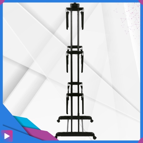 Suszarka na Pranie Pionowa Czarna Ogrodowa Stojąca Składana Duża na Balkon do Domu ASATO®