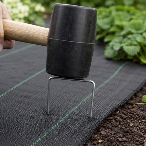 Szpilki do agrowłókniny ASATO® 15x7 cm 100 szt. stal ocynkowana mocne kotwy typu U