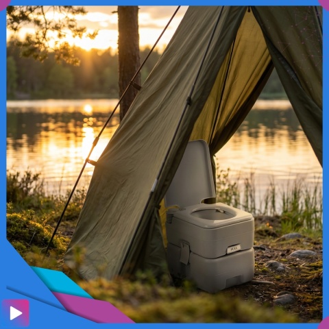 Toaleta turystyczna przenośna ASATO® 22L ze spłuczką 12L mobilne WC na camping działkę