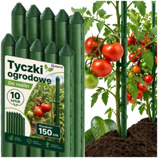 Tyczka Do Roślin 150cm 11mm - 10 szt. Pomidorów Podpora Roślin Tyczki Palik