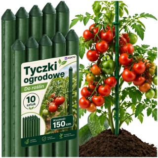 Tyczka Do Roślin 150cm 11mm - 10 szt. Pomidorów Podpora Roślin Tyczki Palik