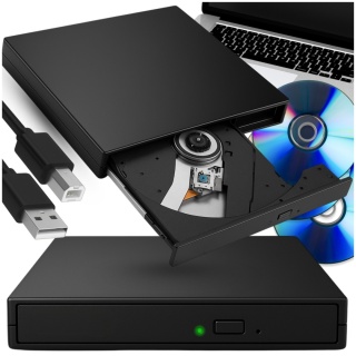 Zewnętrzna Napęd Odtwarzacz Nagrywarka DVD CD USB 2.0 ASATO® do laptopa komputera Windows Mac Linux