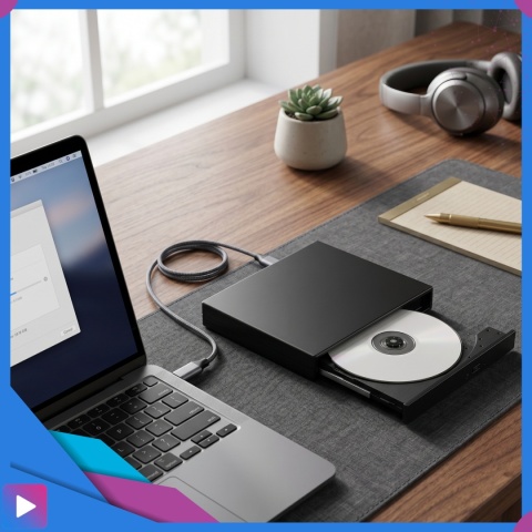Zewnętrzna Napęd Odtwarzacz Nagrywarka DVD CD USB 2.0 ASATO® do laptopa komputera Windows Mac Linux