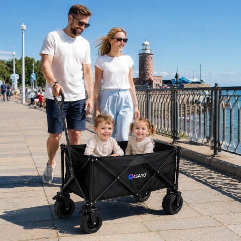 Duży Wózek Składany Turystyczny do Samolotu Ogrodowy Transportowy Plażowy do 400kg