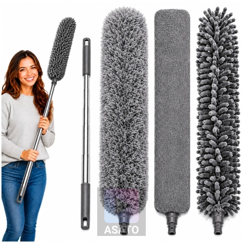 Szczotka do Kurzu 3w1 Teleskopowa 250 cm Zestaw 3 Końcówki Mikrofibra ASATO®