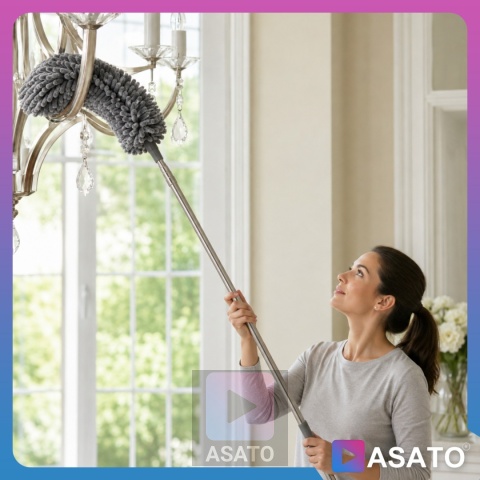 Szczotka do Kurzu Teleskopowa 240 cm Zestaw 5w1 z Wymiennymi Końcówkami