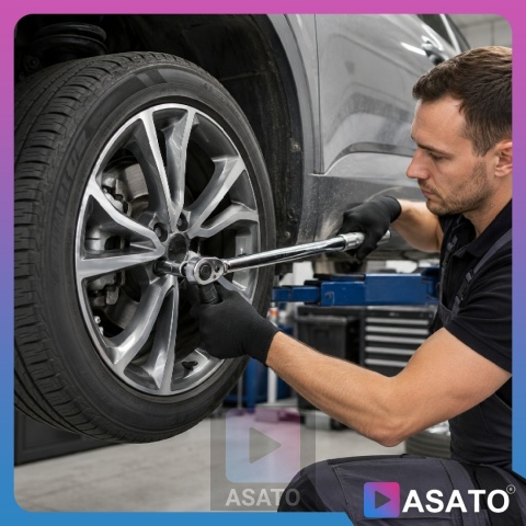 Klucz Dynamometryczny do Kół ASATO® 1/2" 28-210Nm 3 Nasadki Przedłużka Walizka Blokada Momentu ASATO®