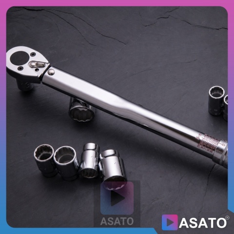 Klucz Dynamometryczny do Kół ASATO® 1/2" 28-210Nm 3 Nasadki Przedłużka Walizka Blokada Momentu ASATO®