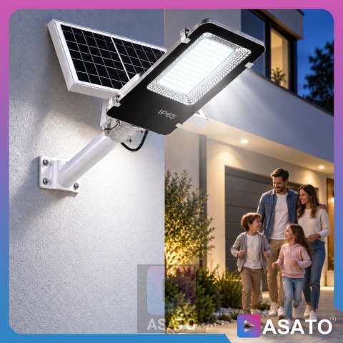 Lampa Uliczna Solarna 2000W DUŻA LATARNIA ze Słupem i Panelem Słonecznym