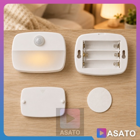 Lampka Nocna LED z Czujnikiem Ruchu Barwa Ciepła ASATO®