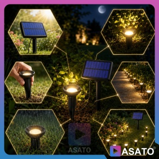 Lampki Solarne Ogrodowe LED 10 szt Wbijane do Ogrodu 3000K Panel Solarny